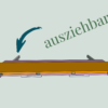 Das Bild zeigt den 2-in-1-Tisch im ausgezogenen Zustand.